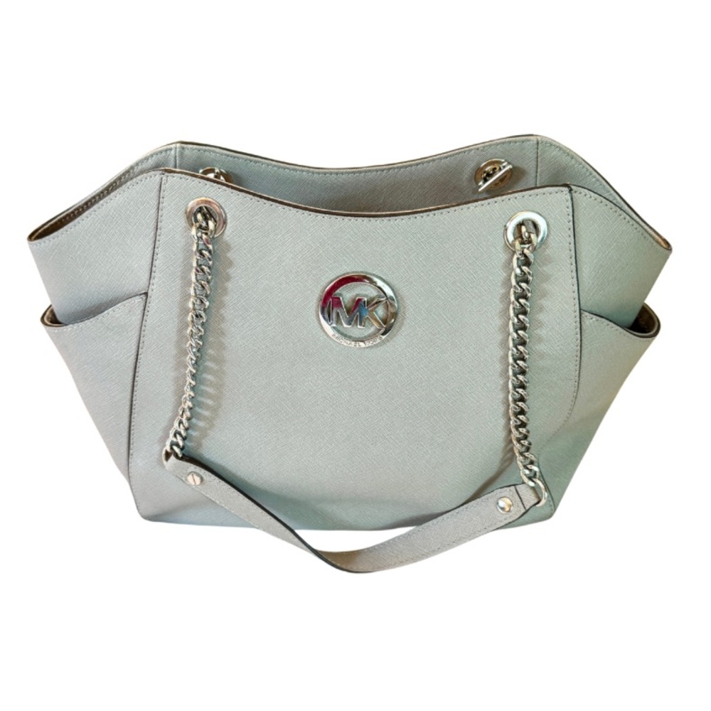 Michael Kors Gray Shoulder Bag with Silver Chain Straps